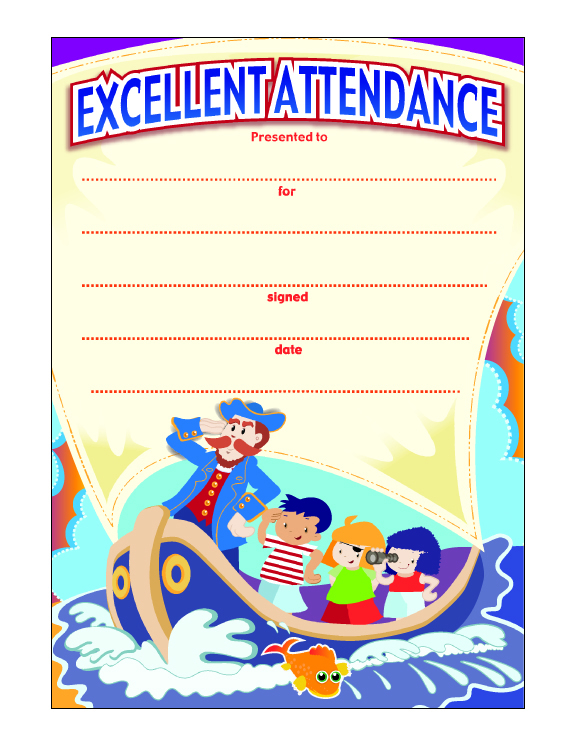 Excellent Attendance' Certificate - School Merit Stickers