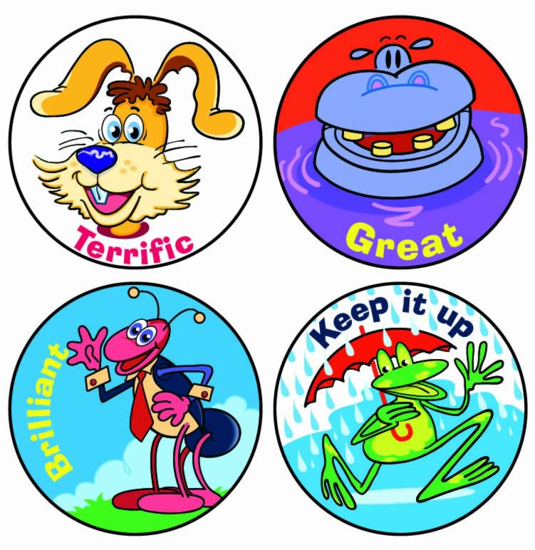 Quad Pack 'Terrific' Etc. - School Merit Stickers