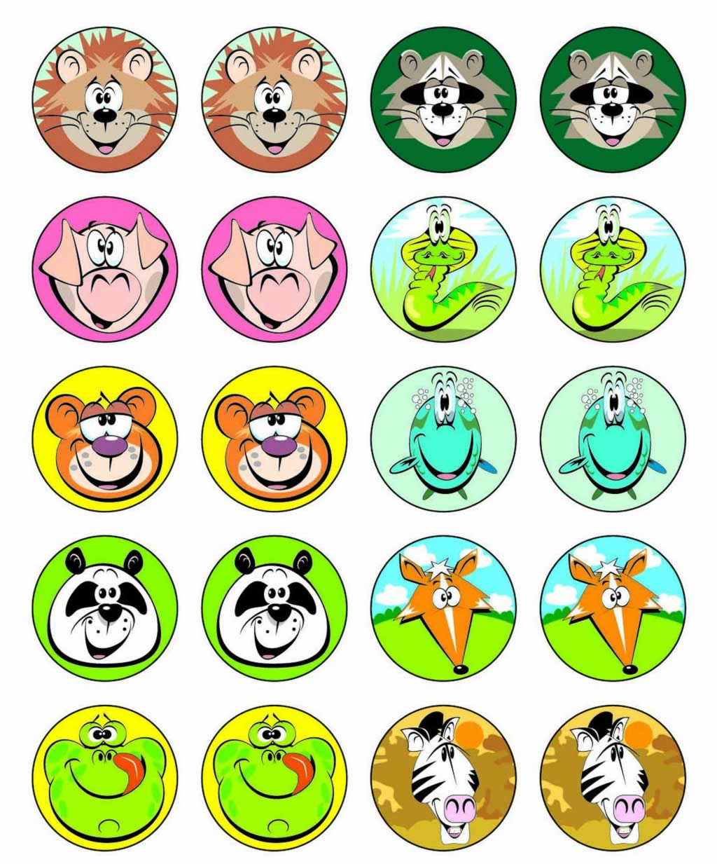 Classpack 4 Sticker Animal Faces - School Merit Stickers