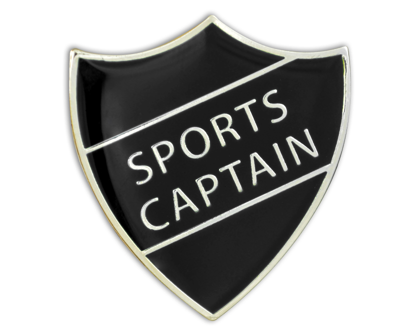 Sports Captain Badge Black and Gold (Pack Of 5) School Merit Stickers
