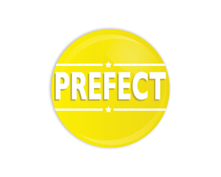 Prefect Yellow Button Badge - School Merit Stickers