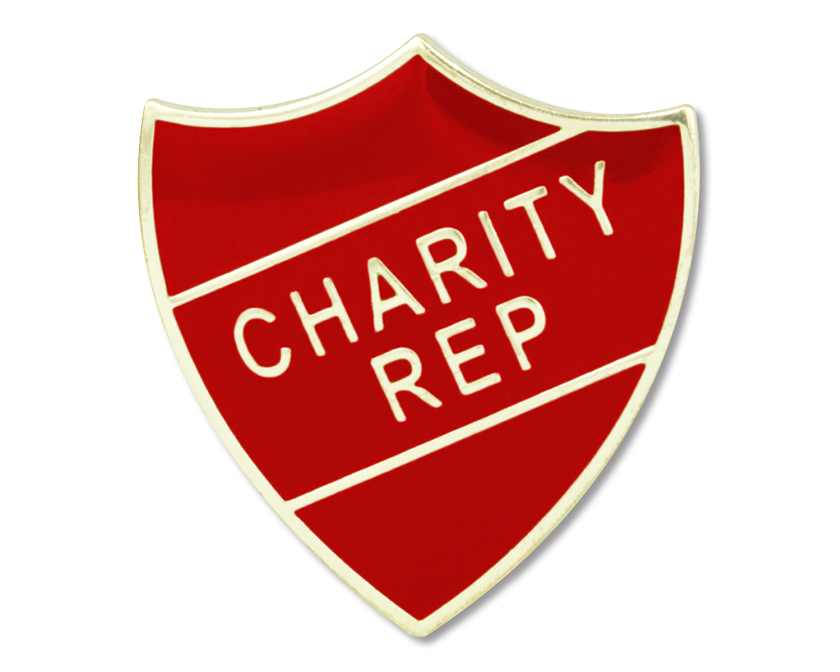 Charity Rep Badge - Red (Pack Of 5) - School Merit Stickers