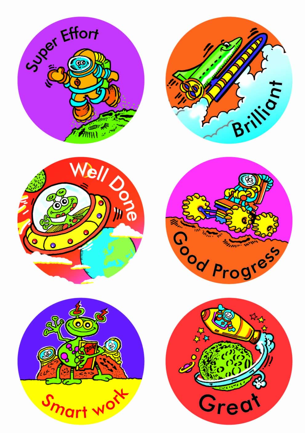 Space Aces Sticker Multipack - School Merit Stickers