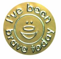 Metallic 'I've Been Brave Today' sticker