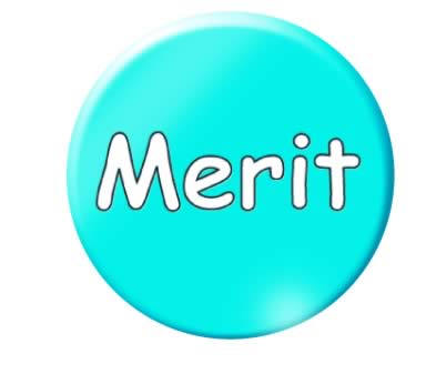 Blue merit button badges
