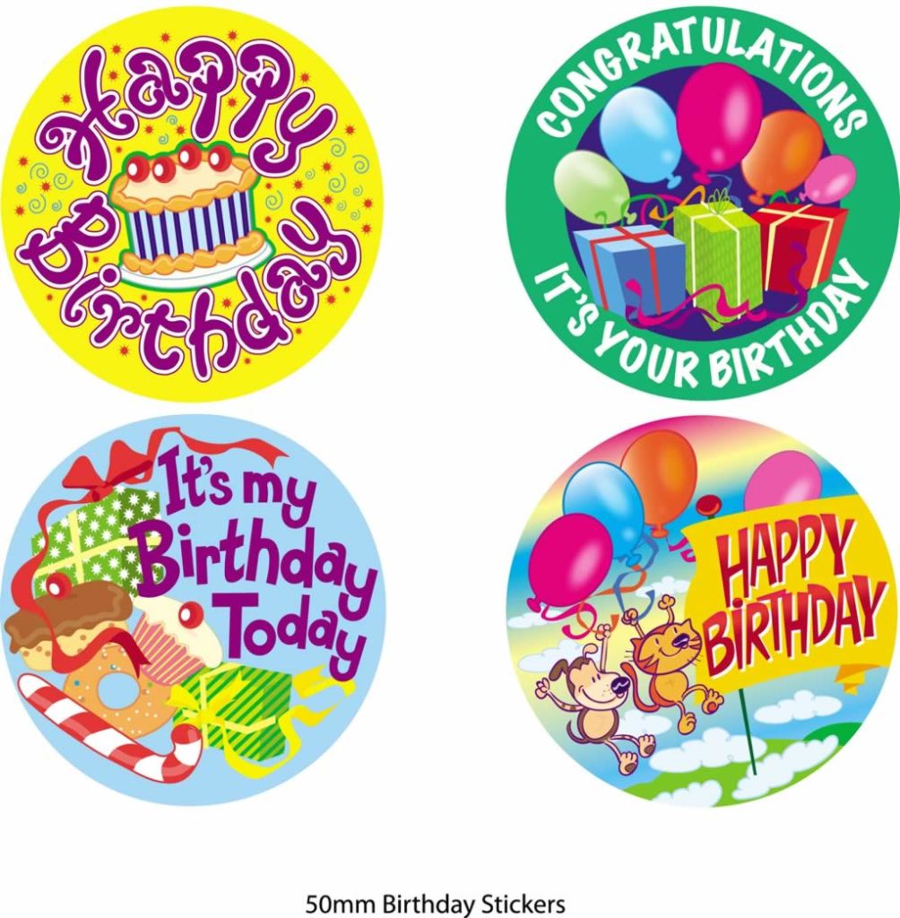 Happy Birthday' Mixed Stickers - School Merit Stickers