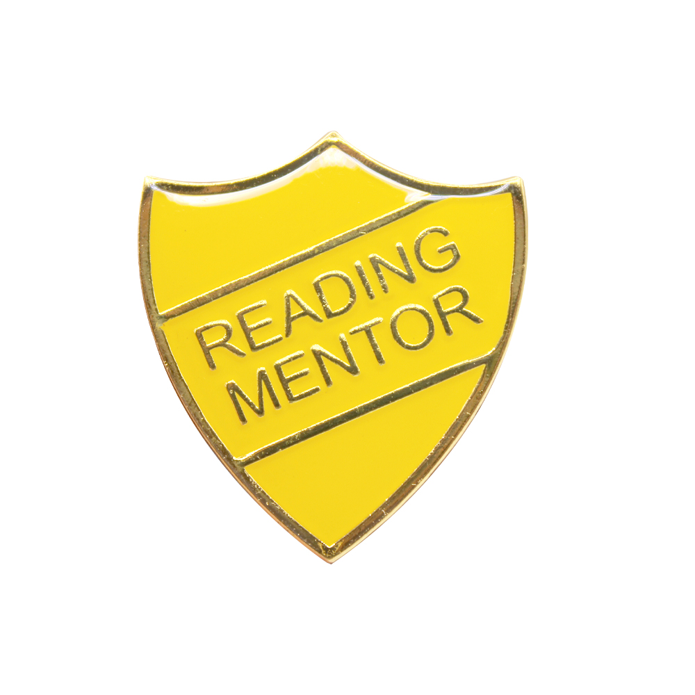 READING MENTOR badge yellow and gold (pack of 5)