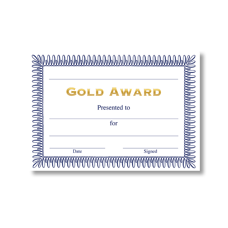 Gold Award Certificates