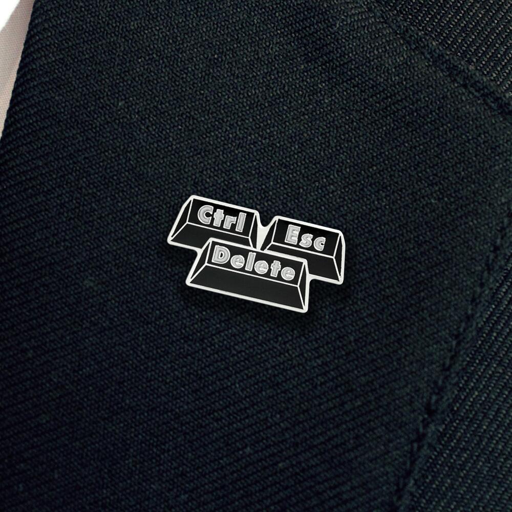 Control, Escape, Delete Enamel Badge - School Merit Stickers