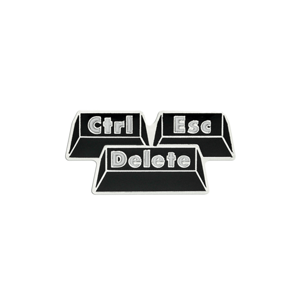 Control, Escape, Delete Enamel Badge - School Merit Stickers