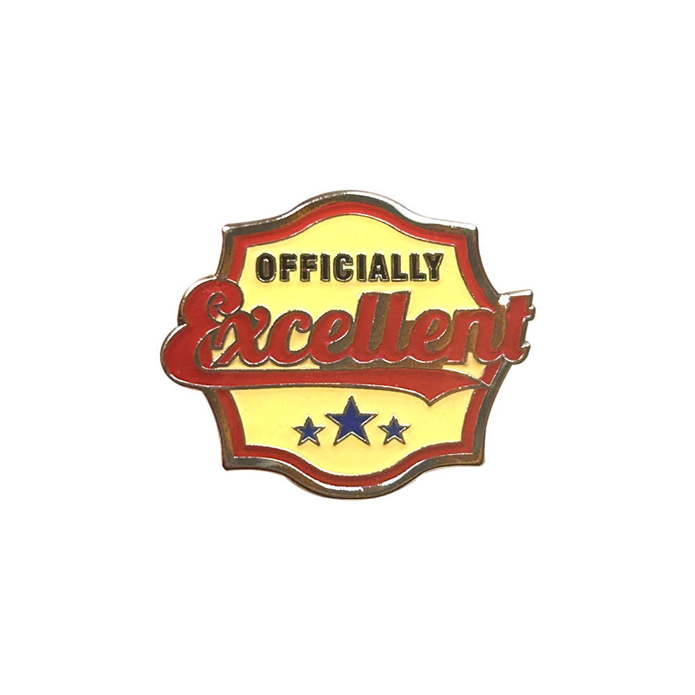 Excellent Tag Officially Excellent Retro Badge (Pack Of 5) - School Merit Stickers