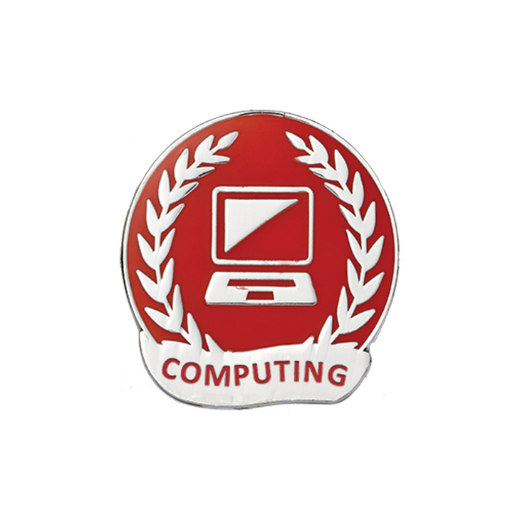 Computer Science Pin Badge Computing Enamel Badge (Pack Of 5) - School Merit Stickers