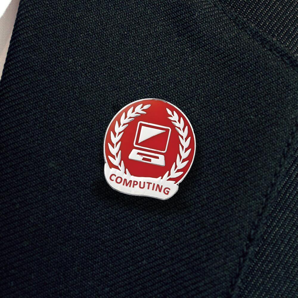Computer Science Pin Badge Computing Enamel Badge (Pack Of 5) - School Merit Stickers